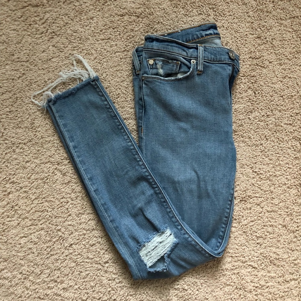 Distressed Hudson skinny jeans